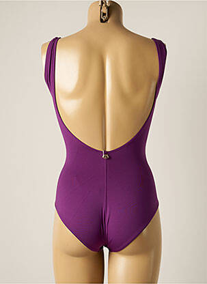 Maillot de bain 1 pièce effet matière satinée violet IODUS femme