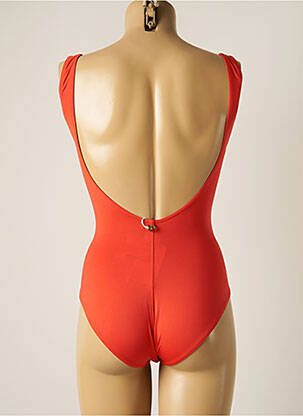 Maillot de bain 1 pièce effet matière satinée orange IODUS femme