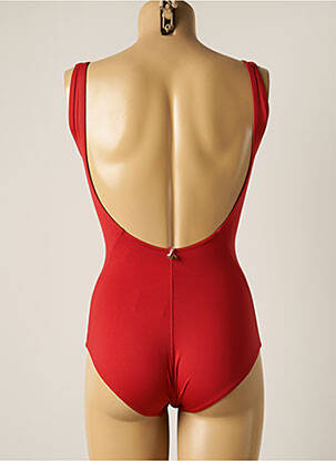 Maillot de bain 1 pièce effet matière satinée rouge IODUS femme