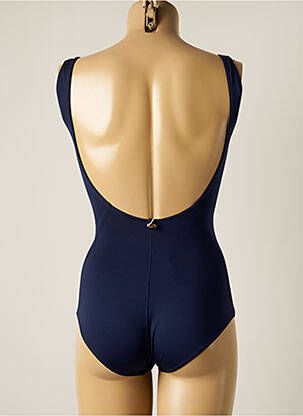 Maillot de bain 1 pièce effet matière satinée bleu IODUS femme