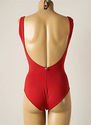 Maillot de bain 1 pièce effet matière satinée rouge IODUS femme