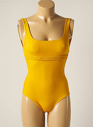 Maillot de bain 1 pièce stretch jaune IODUS femme