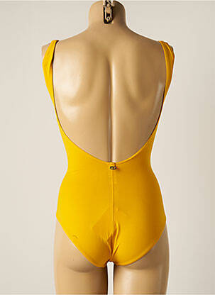 Maillot de bain 1 pièce stretch jaune IODUS femme
