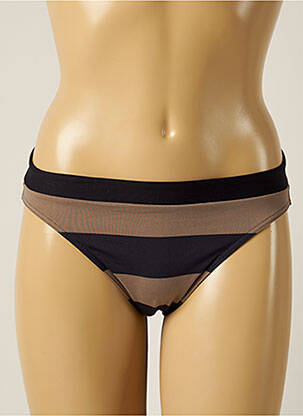 Bas de maillot de bain imprimé rayures culotte noir IODUS femme
