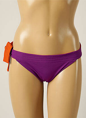 Bas de maillot de bain tissage satiné bikini violet IODUS femme
