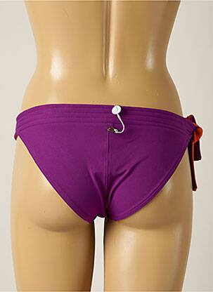 Bas de maillot de bain tissage satiné bikini violet IODUS femme