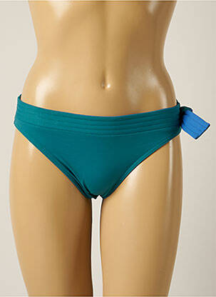 Bas de maillot de bain tissage satiné bikini vert IODUS femme