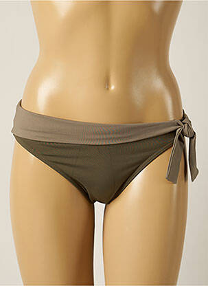 Bas de maillot de bain tissage satiné bikini vert IODUS femme