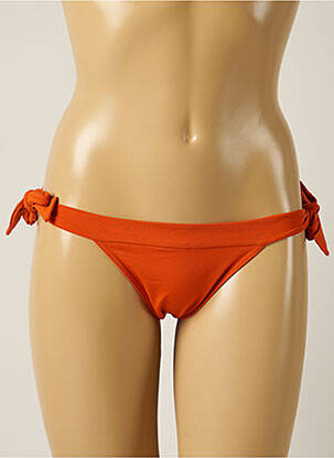 Bas de maillot de bain tissage satiné bikini orange IODUS femme