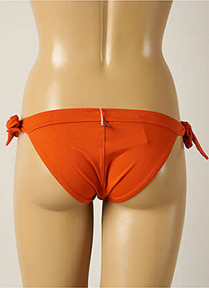 Bas de maillot de bain tissage satiné bikini orange IODUS femme