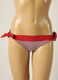 Bas de maillot de bain imprimé rayures bikini rouge IODUS femme