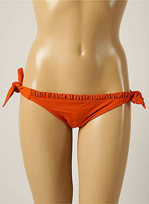 Bas de maillot de bain tissage satiné bikini orange IODUS femme