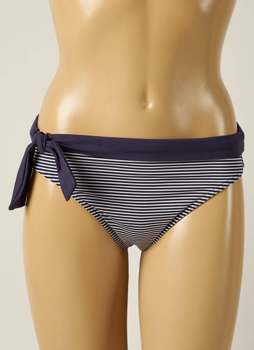 Bas de maillot de bain imprimé rayures bikini bleu IODUS femme