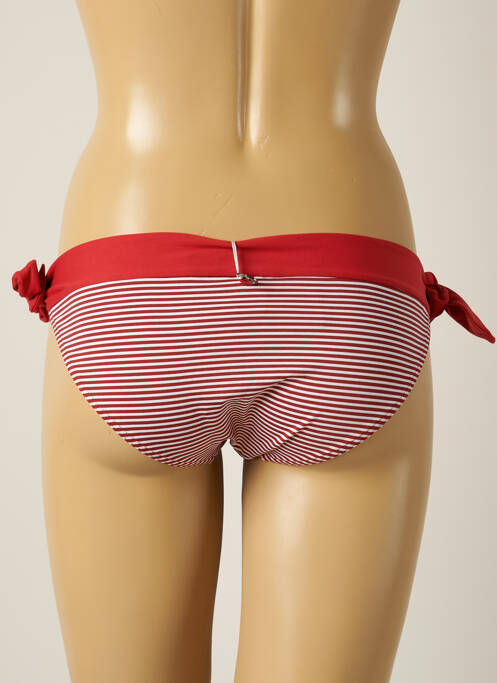 Bas de maillot de bain imprimé rayures bikini rouge IODUS femme