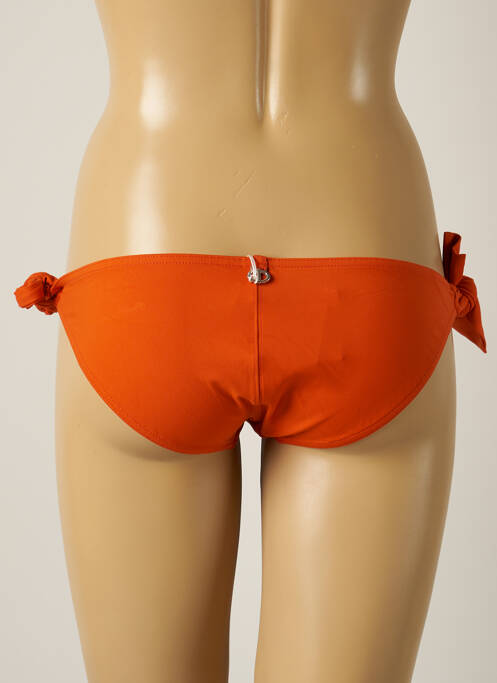 Bas de maillot de bain tissage satiné bikini orange IODUS femme
