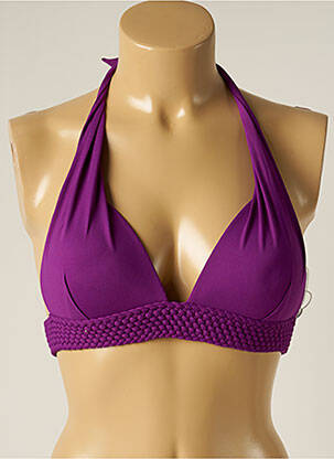Haut de maillot de bain fermeture liens à nouer haut triangles violet IODUS femme