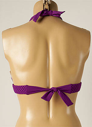 Haut de maillot de bain fermeture liens à nouer haut triangles violet IODUS femme
