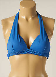 Haut de maillot de bain fermeture liens à nouer haut triangles bleu IODUS femme