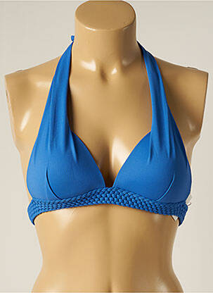 Haut de maillot de bain fermeture liens à nouer haut triangles bleu IODUS femme
