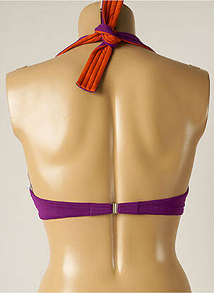 Haut de maillot de bain fermeture liens à nouer haut bandeau violet IODUS femme