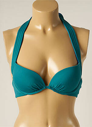 Haut de maillot de bain fermeture liens à nouer haut bandeau vert IODUS femme