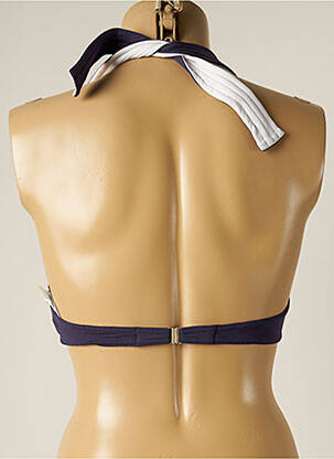 Haut de maillot de bain fermeture liens à nouer haut bandeau bleu IODUS femme
