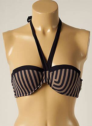 Haut de maillot de bain fermeture liens à nouer haut soutien-gorge balconnet noir IODUS femme