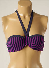 Haut de maillot de bain fermeture liens à nouer haut soutien-gorge balconnet violet IODUS femme