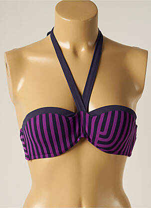 Haut de maillot de bain fermeture liens à nouer haut soutien-gorge balconnet violet IODUS femme