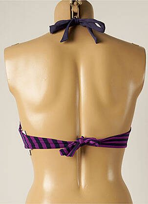 Haut de maillot de bain fermeture liens à nouer haut soutien-gorge balconnet violet IODUS femme