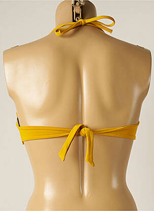 Haut de maillot de bain fermeture liens à nouer haut soutien-gorge balconnet jaune IODUS femme