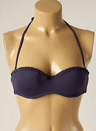 Haut de maillot de bain fermeture liens à nouer haut soutien-gorge balconnet bleu IODUS femme