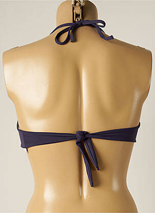 Haut de maillot de bain fermeture liens à nouer haut soutien-gorge balconnet bleu IODUS femme
