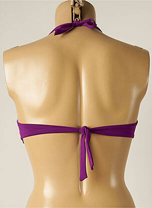 Haut de maillot de bain fermeture liens à nouer haut soutien-gorge balconnet violet IODUS femme