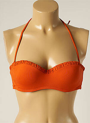 Haut de maillot de bain fermeture liens à nouer haut soutien-gorge balconnet orange IODUS femme
