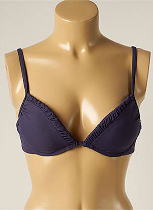 Haut de maillot de bain fermeture liens à nouer haut soutien-gorge balconnet bleu IODUS femme