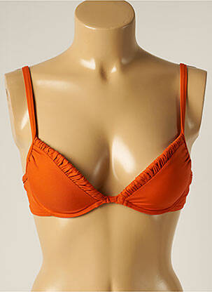 Haut de maillot de bain fermeture liens à nouer haut soutien-gorge balconnet orange IODUS femme