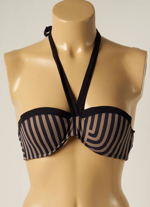 Haut de maillot de bain fermeture liens à nouer haut soutien-gorge balconnet noir IODUS femme
