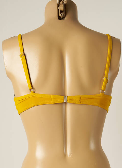 Haut de maillot de bain fermeture liens à nouer haut soutien-gorge balconnet jaune IODUS femme