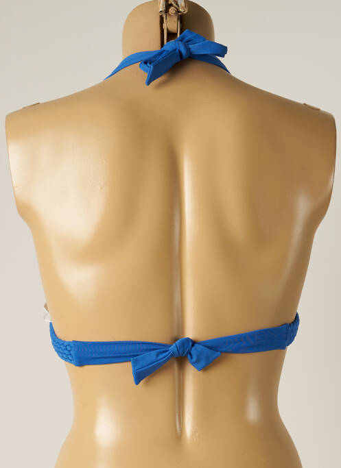 Haut de maillot de bain fermeture liens à nouer haut triangles bleu IODUS femme