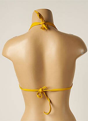 Haut de maillot de bain fermeture liens à nouer haut triangles jaune IODUS femme
