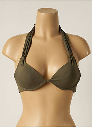 Haut de maillot de bain fermeture liens à nouer haut soutien-gorge emboitant vert IODUS femme