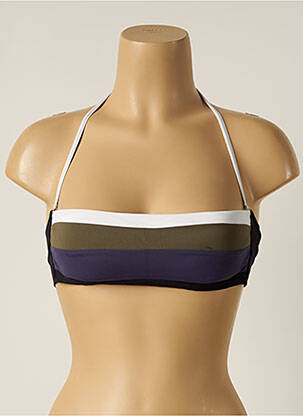 Haut de maillot de bain fermeture liens à nouer haut bandeau bleu IODUS femme