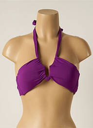 Haut de maillot de bain fermeture liens à nouer haut soutien-gorge avec mousse de rembourrage amovible violet IODUS femme