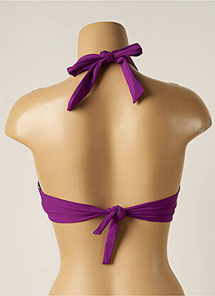 Haut de maillot de bain fermeture liens à nouer haut soutien-gorge avec mousse de rembourrage amovible violet IODUS femme