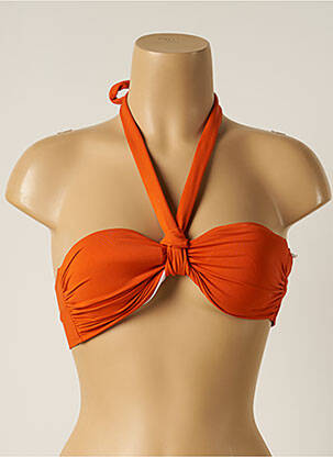 Haut de maillot de bain fermeture liens à nouer haut soutien-gorge avec mousse de rembourrage amovible orange IODUS femme