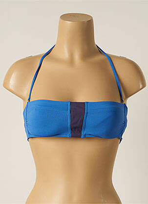 Haut de maillot de bain fermeture liens à nouer haut soutien-gorge avec mousse de rembourrage amovible bleu IODUS femme
