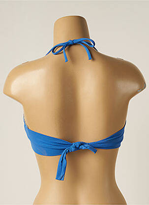 Haut de maillot de bain fermeture liens à nouer haut soutien-gorge avec mousse de rembourrage amovible bleu IODUS femme