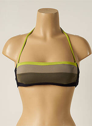 Haut de maillot de bain fermeture liens à nouer haut soutien-gorge avec mousse de rembourrage amovible marron IODUS femme