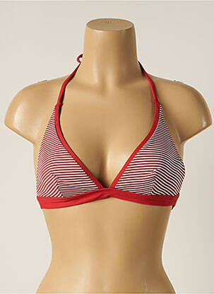 Haut de maillot de bain fermeture liens à nouer haut triangles rouge IODUS femme